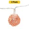 Stylish Rose Gold Woven Ball Lights — 10 LEDs with Battery Pack